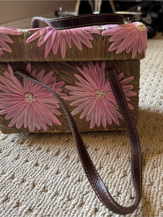 kate spade Handbags - kate spade Pink Floral Embroidered Straw Tote